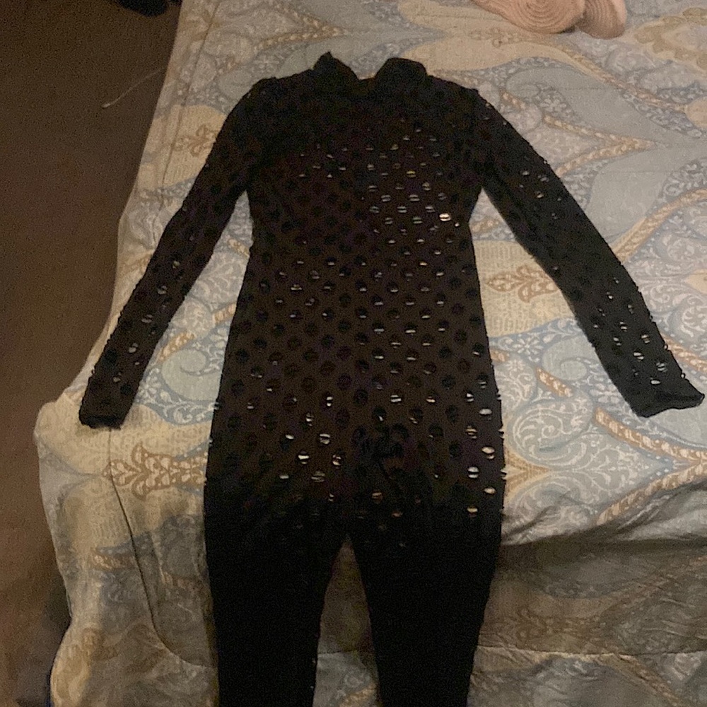 Black see through jumpsuit